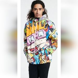 Members Only FIRE! NWT! Nickelodeon Windbreaker w/Hoodie #080111. Sz Md. R2S!!